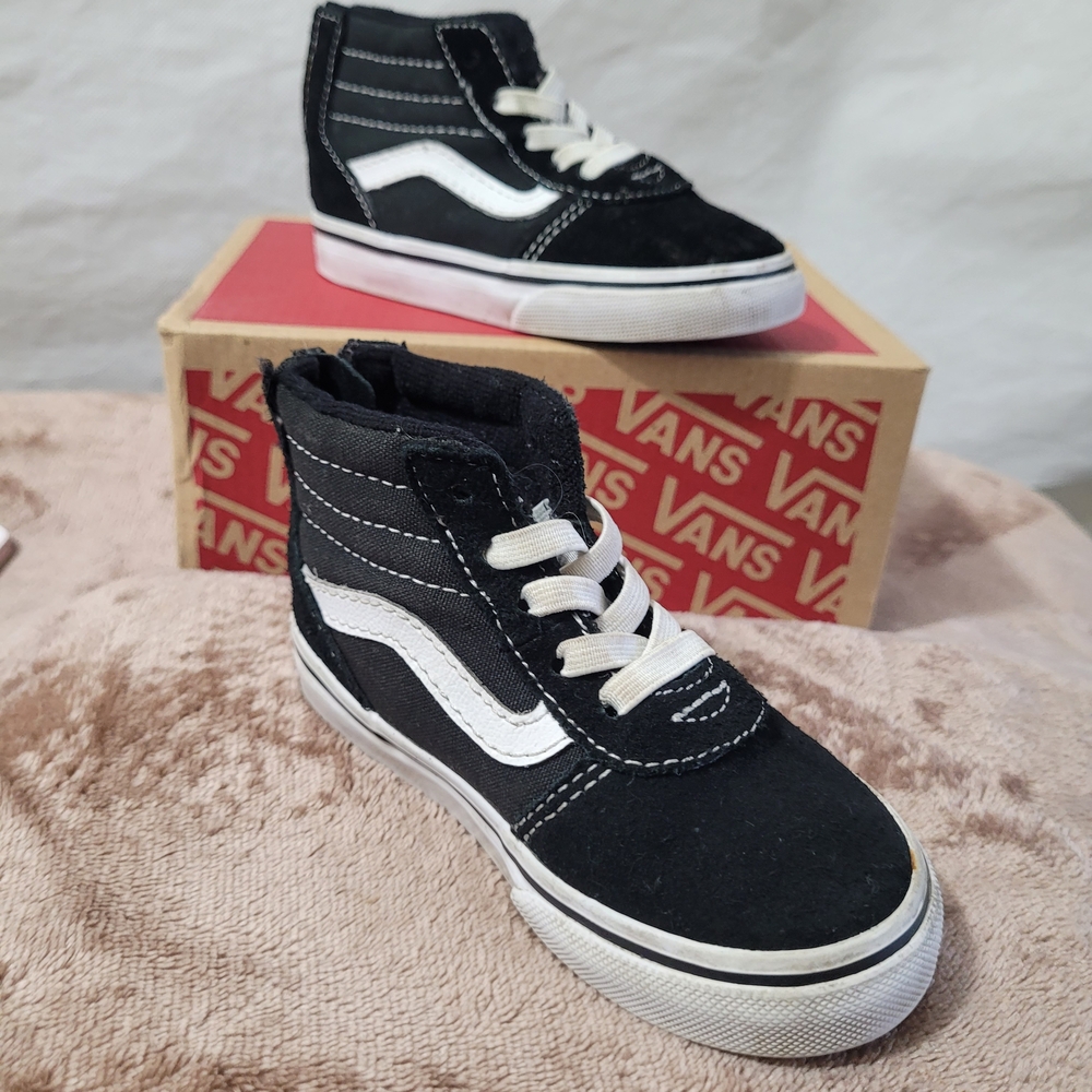 Vans Black and White High-Top Sneakers